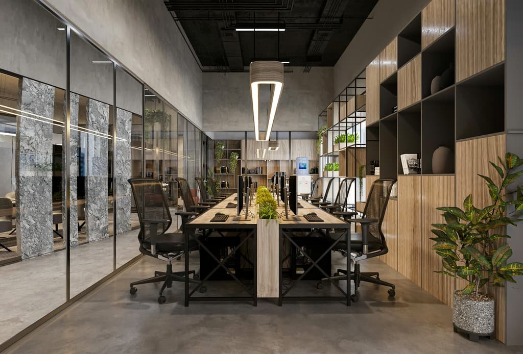 Contemporary office workspace